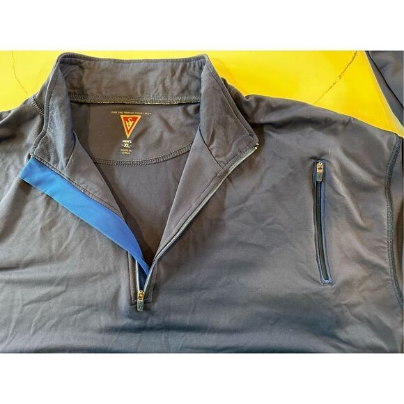 Scottevest Qzip Zip Pullover Shirt with Hidden Pockets Navy Blue Men’s Sz XL - Picture 4 of 6